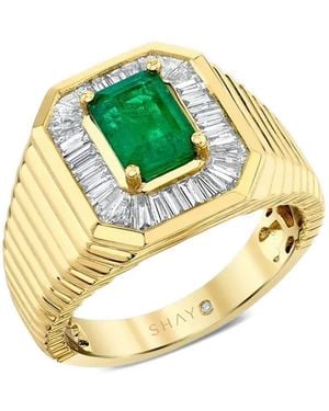 SHAY Championship Emerald And Diamond Ring - Metallic