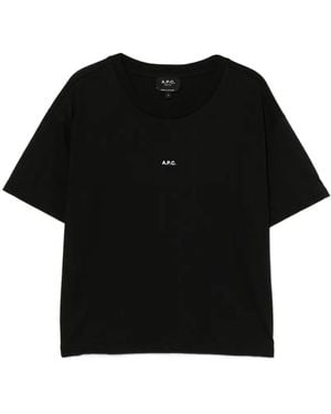 A.P.C. T-Shirt Mit Logo-Print - Schwarz