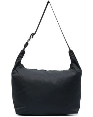 Arc Buckle-Detail Shoulder Bag - Black