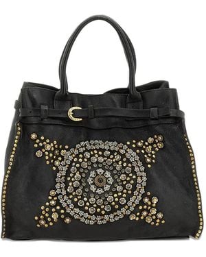 Campomaggi Bella Di Notte Embellished Buckle Tote Bag - Black