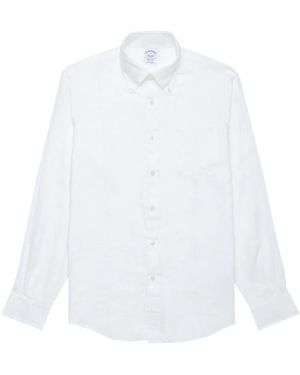Brooks Brothers Button-Down Linen Shirt - White