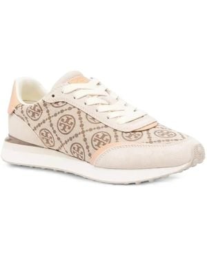 Tory Burch Destiny T Monogram Jacquard Sneakers - Natural