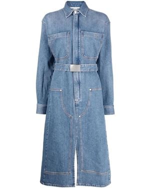 Stella McCartney Belted Denim Shirt Dress - Blue