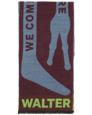 Walter Van Beirendonck Schal Mit Grafischem Print - Blau