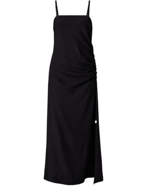 Carven Draped-Detail Silk Maxi Dress - Black