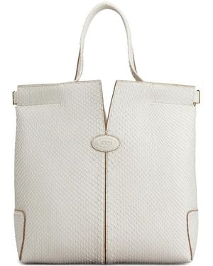 Tod's Logo-Detail Tote Bag - Grey