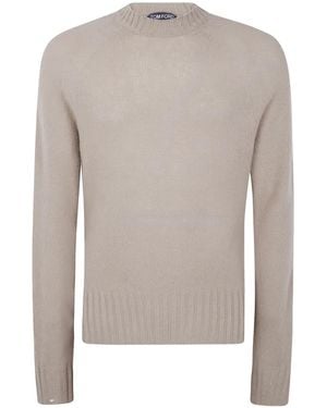 Tom Ford Round-Neck Raglan-Sleeve Jumper - White