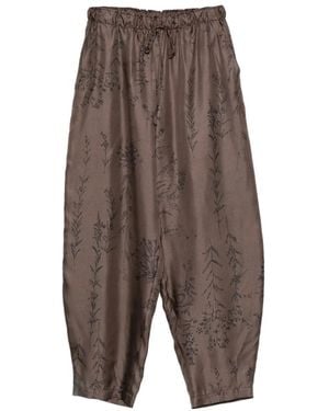 Alysi Floral-Print Silk Track Trousers - Grey