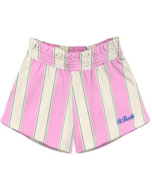 MC2 Saint Barth Maeve Striped Mini Shorts - Pink