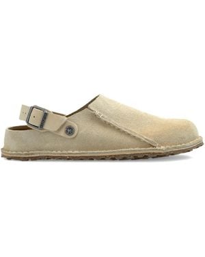 Birkenstock Lutry Buckle-Detail Suede Mules - White