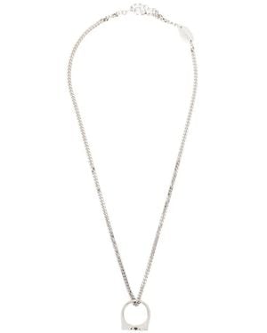 DSquared² D2 Upside Down Ring Pendant Necklace - White