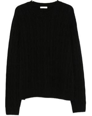 The Row Nanni Cable-Knit Crew-Neck Jumper - Black