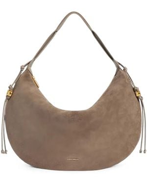 Coccinelle Large Thess Suede Shoulder Bag - Grigio