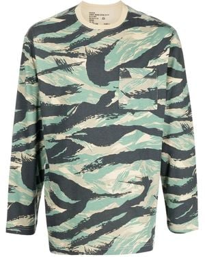 Maharishi Langarmshirt Mit Abstraktem Print - Grün