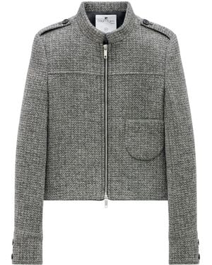 Courreges Caviar Wool Tailored Jacket - Grey