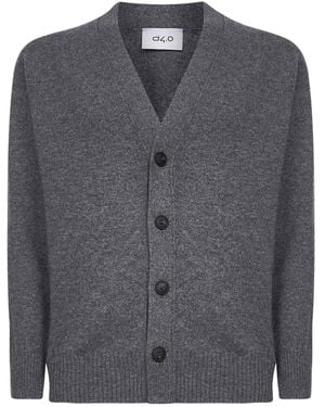 D4.0 V-Neck Buttoned Cardigan - Gray
