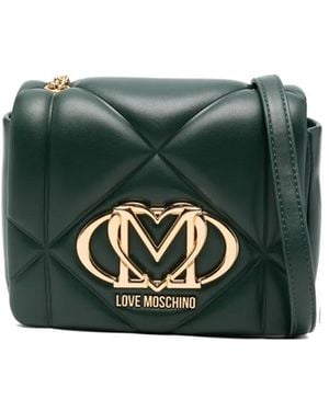 Love Moschino Quilted Logo Cross-Body Bag - Green