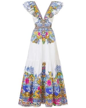 CAMILLA V-Neck Maxi Dress - White