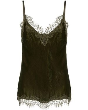 Gold Hawk Coco Bias Cami Velvet Top - Green