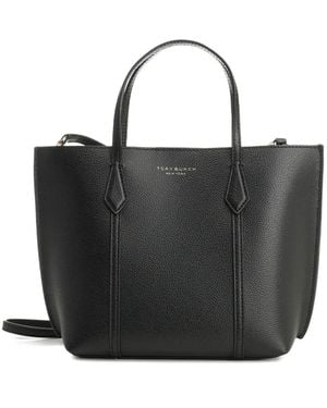 Tory Burch Perry ペブルレザー ハンドバッグ S - ブラック