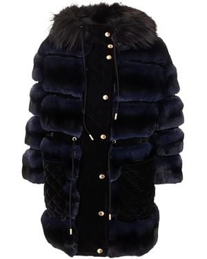 Fendi Fur Quilted Coat - Black