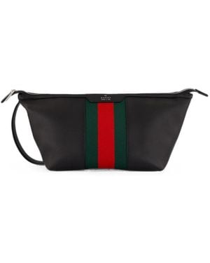 Gucci Neceser Con Tribanda Web - Negro