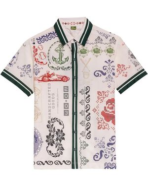 Agua Bendita Embroidered-Print Short-Sleeved Shirt - White