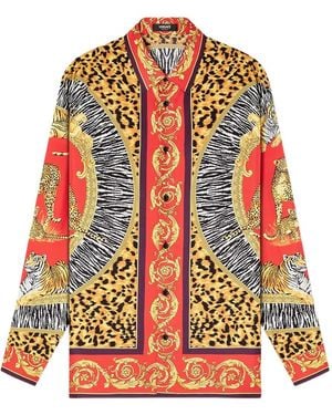Versace Silk Shirt With Print - Red