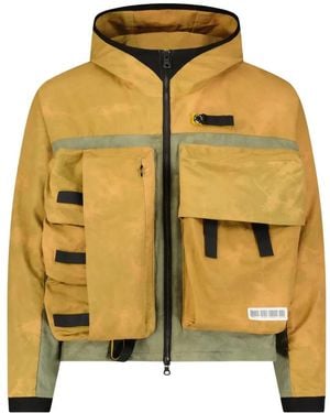 Mostly Heard Rarely Seen Multi-Pocket Hooded Jacket - Metallic