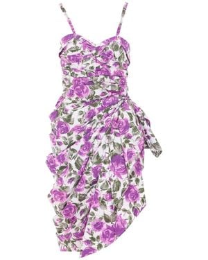 Chloé Wrapped Bustier Midi Dress - Purple