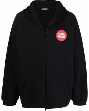 Raf Simons Teenage Dreams Zipped Hoodie in Black for Men | Lyst