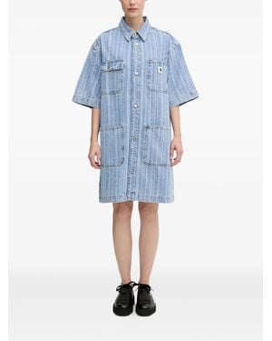 Carhartt Gestreiftes Rylan Jeanshemd-Minikleid - Blau