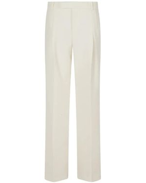 FEDERICA TOSI Pantalon Plissé À Coupe Ample - White