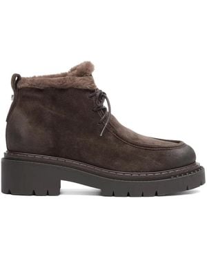 Ash Demi Shearling-Trim Ankle Boots - Brown