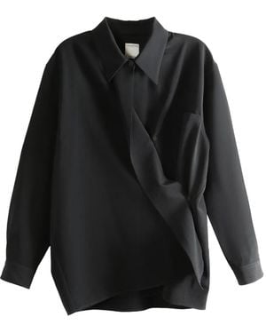 Calvin Klein Pocket Draped Shirt - Black