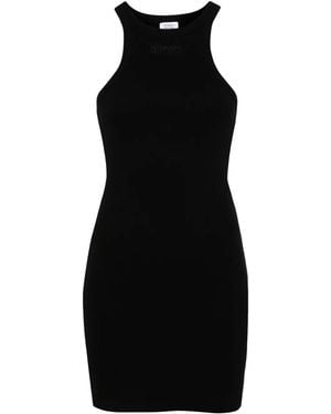 Vetements Racerback Ribbed-Knit Minidress - Black