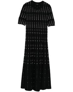 JOSEPH Striped Short-Sleeve Dress - Black