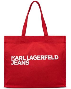 KARL LAGERFELD Logo-Print Tote Bag - Red