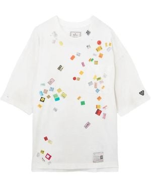 Maison Mihara Yasuhiro Price-Tag-Sticker-Printed T-Shirt - White