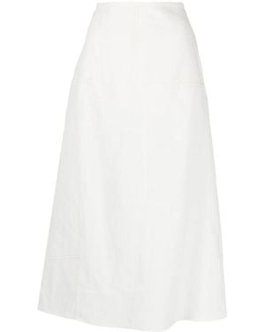 Jil Sander Flared Paneled Midi Skirt - White