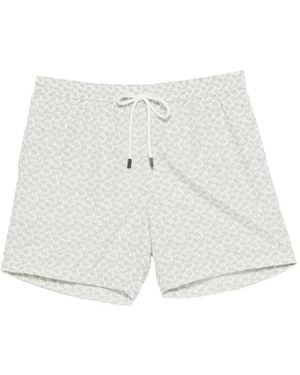 Barba Napoli Short De Bain À Imprimé Palmier - White