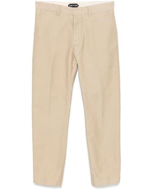 Tom Ford Gerade Hose Mit Bügelfalten - Natur