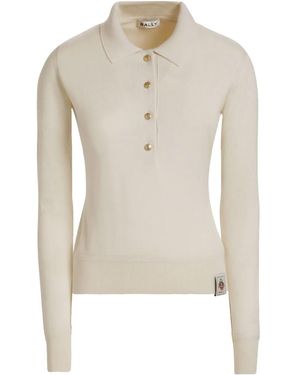Bally Knitted Polo Shirt - White