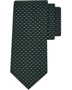 Ferragamo Cravate Gancini En Jacquard - Green