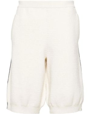 Gcds University Bouclé-Knit Bermuda Shorts - Natural