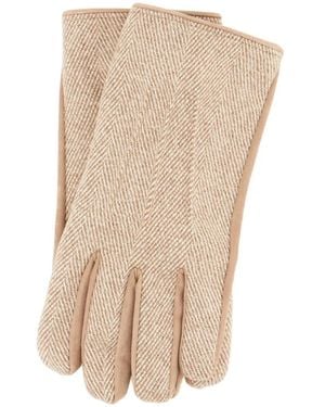 Jacob Cohen Herringbone-Pattern Panelled Gloves - Natural