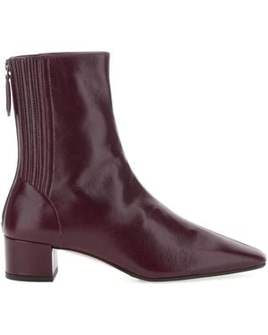 Aquazzura 35Mm Leather Zip-Fastening Boots - Purple