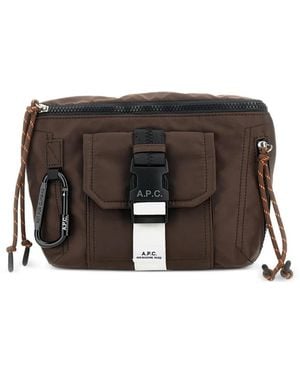 A.P.C. Logo-Patch Shoulder Bag - Black