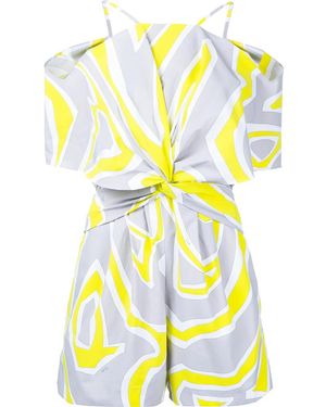 PUCCI Schulterfreier Playsuit Mit Print - Gelb