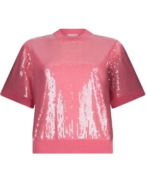 Liu Jo Sequin Short-Sleeve T-Shirt - Pink